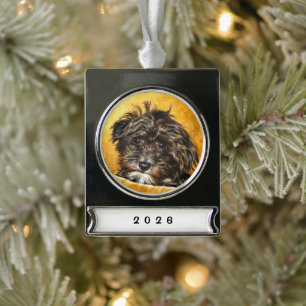 Schnoodle Dog Banner Ornament