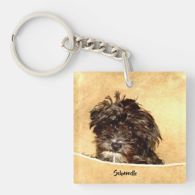 Schnoodle Dog Key Ring (Front)