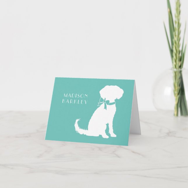 Schnoodle Dog Puppy Note Card (Front)
