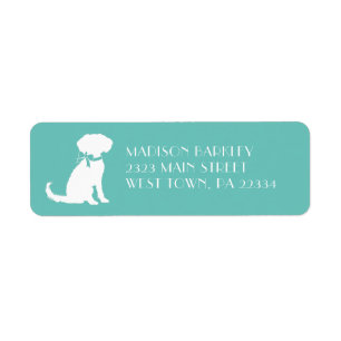 Schnoodle Dog Puppy Return Address Label