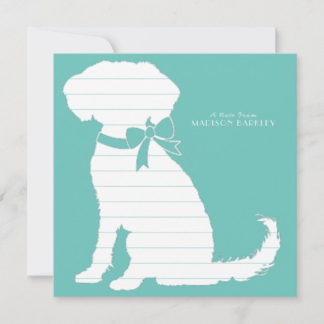 Schnoodle Dog Puppy Thank You Card (Front)
