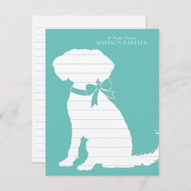 Schnoodle Dog Puppy Thank You Card (Front/Back)