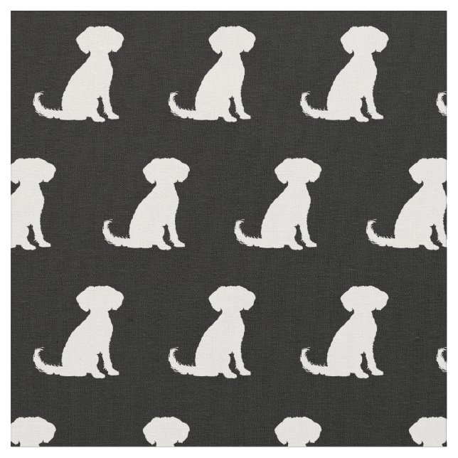Schnoodle Dog Silhouette Pet Fabric (Close Up)