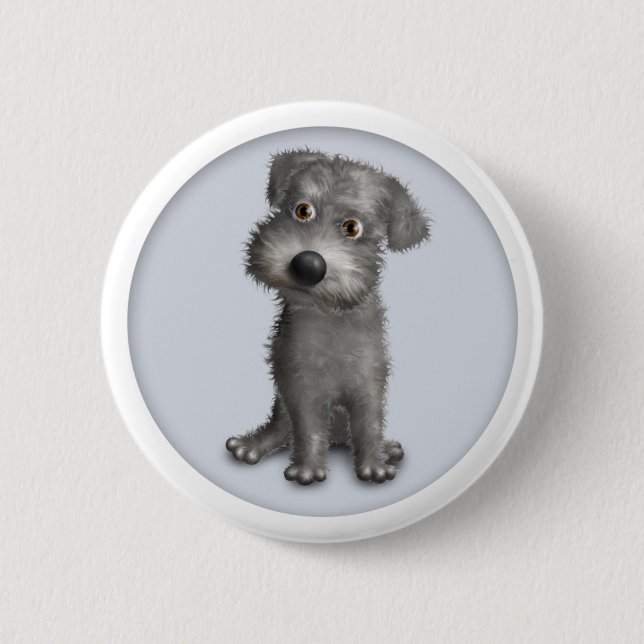 Schnoodle (Grey) Button (Front)