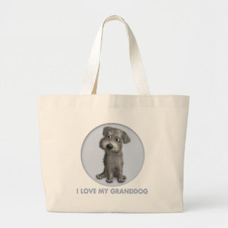 Schnoodle (Grey) Granddog Large Tote Bag