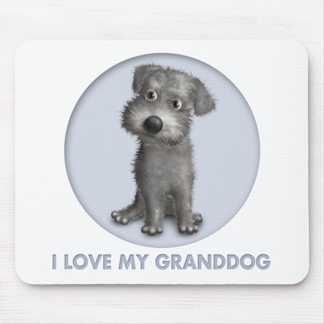 Schnoodle (Grey) Granddog Mouse Pad (Front)