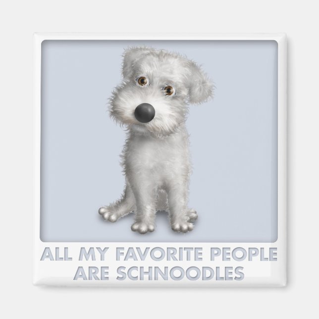 Schnoodle (White) Favourite Magnet (Front)