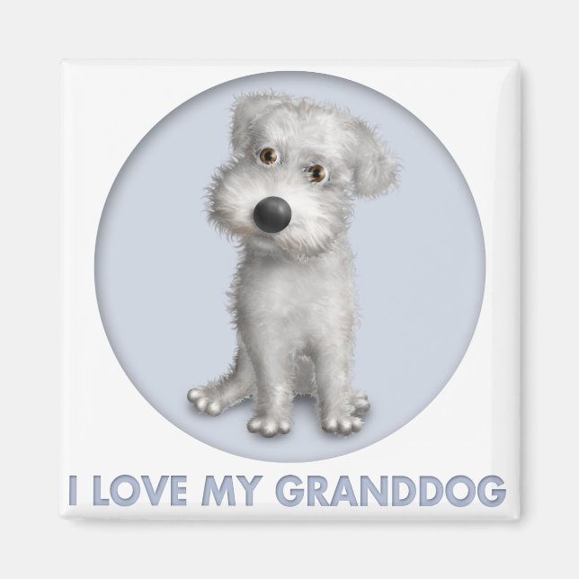 Schnoodle (White) Granddog Magnet (Front)