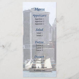Schnooner Against Manhattan Skyline Wedding Menu