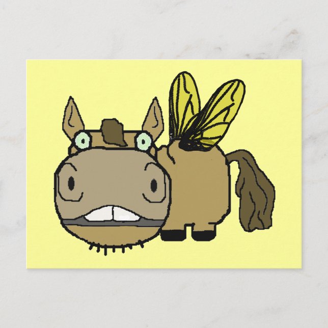 Schnozzle Horse Horsefly Cartoon Postcard (Front)