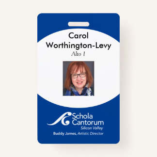 Schola CantorumSilicon Valley Member tag + lanyard ID Badge