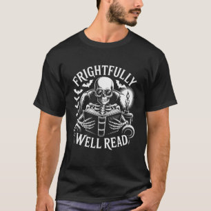 Scholarly Gothic Skeleton Reading T-Shirt