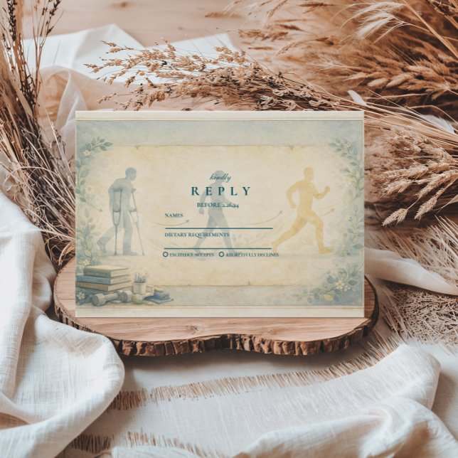 Scholarly Physical Therapy Graduation RSVP Card (Creator Uploaded)