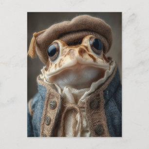 Scholarly Toad in Vintage Attire Postcard
