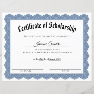 Scholarship Certificate