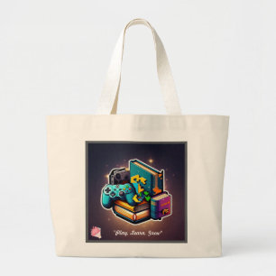 "ScholarSphere: Play. Learn. Grow." Large Tote Bag