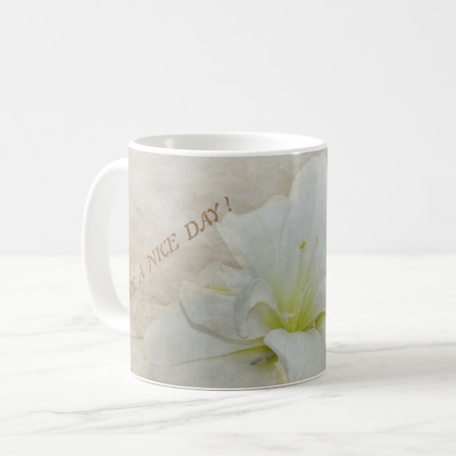 Schöner Tag mit weißer Blüte Coffee Mug (Front Left)