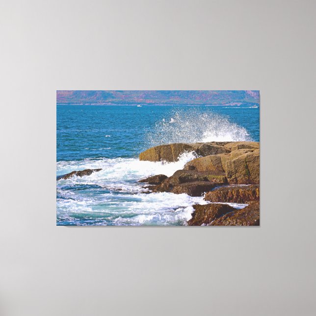 Schoodic Splash Wrapped Canvas Triptych (Front)