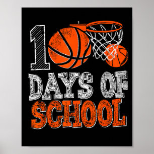 School 100 Basketball Days Smarter 100 Days Smile Poster