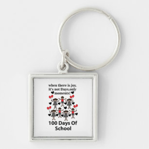 School 100 Days Of School Key Ring