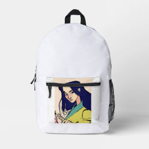 School Bag. Printed Backpack