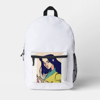 School Bag. Printed Backpack