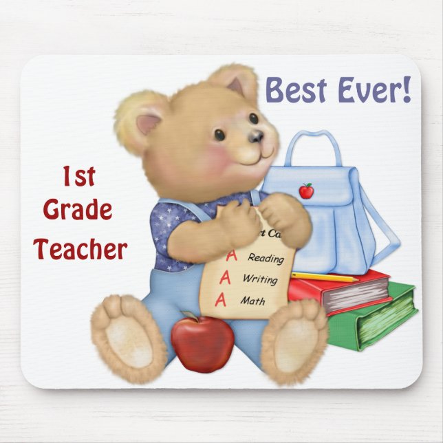 School Bear - First Grade Mouse Pad (Front)