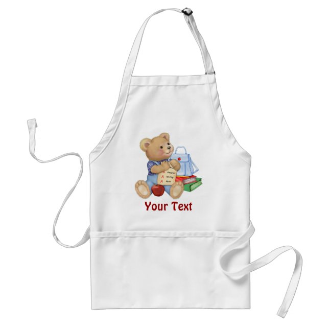 School Bear - First Grade Standard Apron (Front)