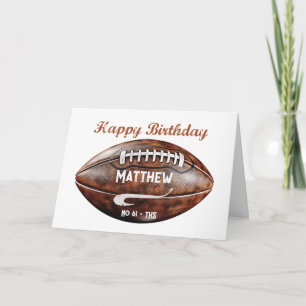 School Birthday Large Grunge Football Sports Card