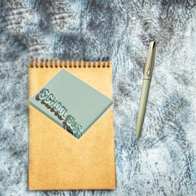 School Bluz-3D Post-it Notes (School Bluz-3D Post-it-Notes, displays an urban, School theme to its design!)