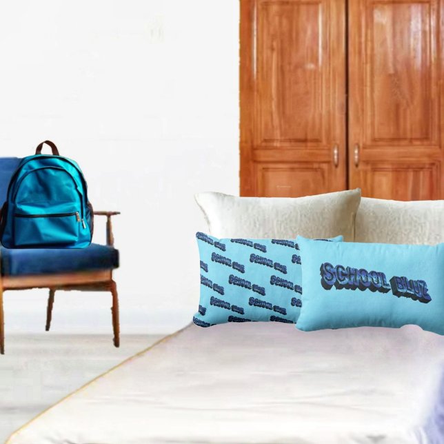 School Bluz-3DII  Lumbar Cushion (This two-sided lumbar pillow, gives your decor, a change of pace!)