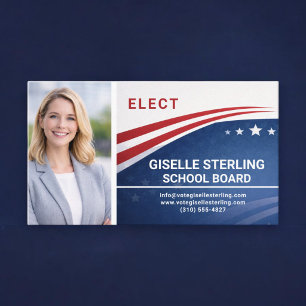 School Board Voter Election Photo Business Card
