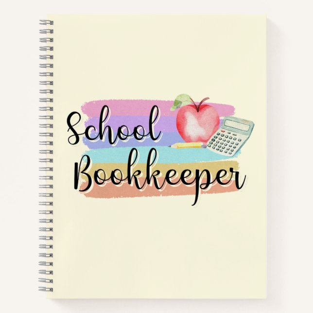 School Bookkeeper Colourful Notebook (Front)