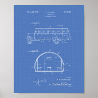 School Bus 1937 Patent Art Blueprint