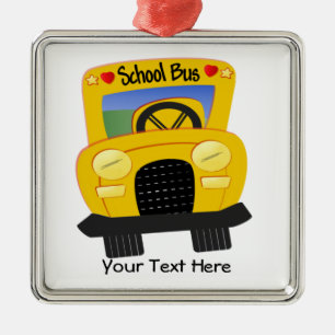 School Bus 2 (Customisable) Metal Tree Decoration