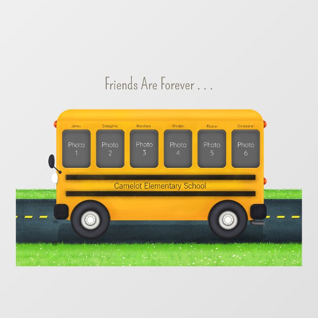 School Bus 6 Photo Frame Custom Best Friends (Sheet)