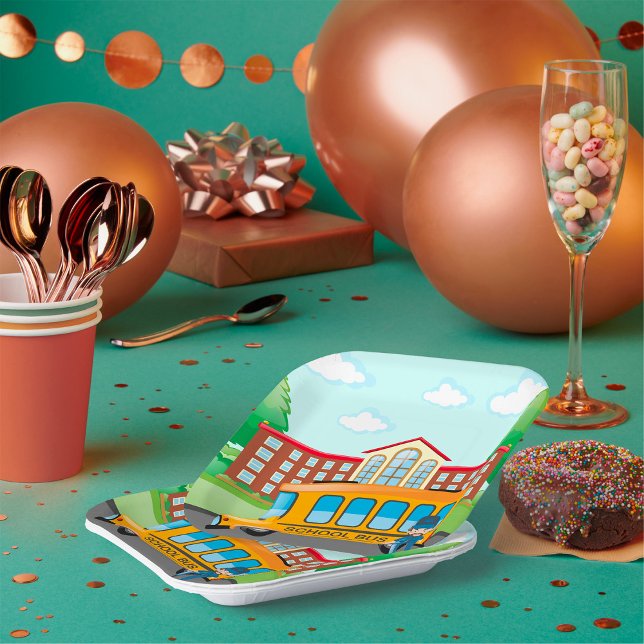 School Bus And Driver Paper Plate (Creator Uploaded)