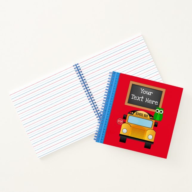 School Bus And Owl Spiral Notebook (Inside)