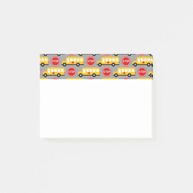 School Bus and Stop Sign Post-it Notes (Front)