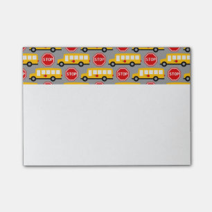 School Bus and Stop Sign Post-it Notes