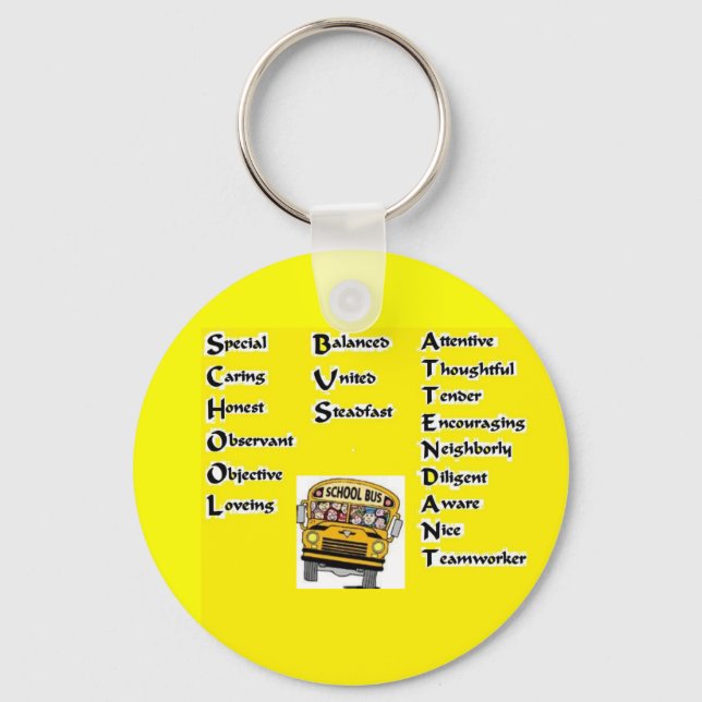 School Bus Attendant Key Ring (Front)