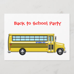 School Bus  Back to School Party CUSTOMIZE Invitation