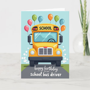 School Bus Birthday Card