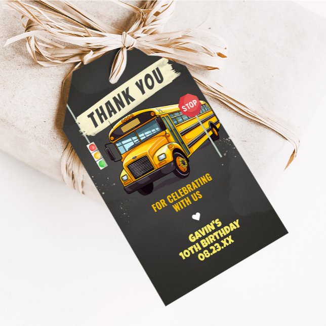 School Bus Birthday Party Favour Tags (School Bus Birthday Party Favor Tags)