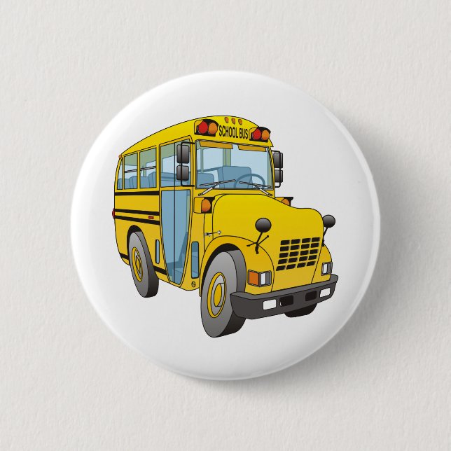 School Bus Cartoon 6 Cm Round Badge (Front)