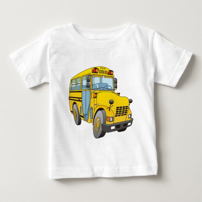 School Bus Cartoon Baby T-Shirt (Front)