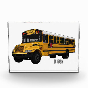 School bus cartoon illustration photo block
