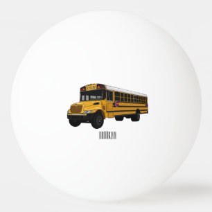 School bus cartoon illustration  ping pong ball