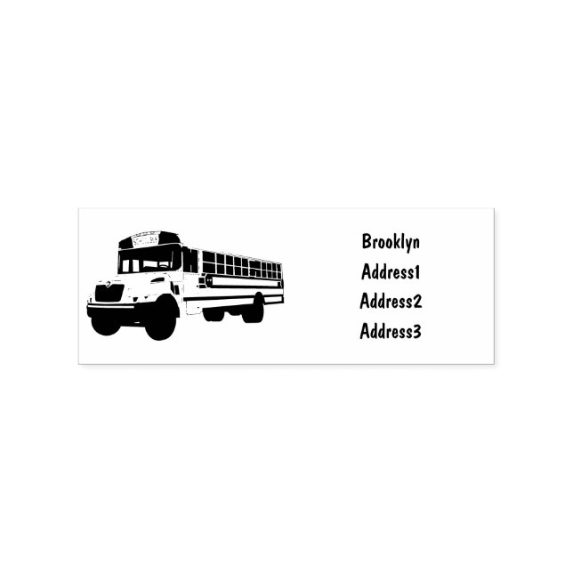 School bus cartoon illustration  rubber stamp (Imprint)