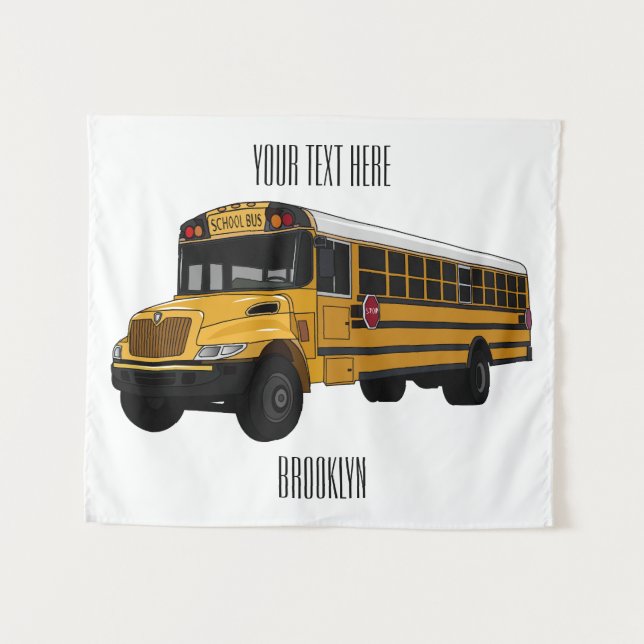 School bus cartoon illustration   tapestry (Front (Horizontal))